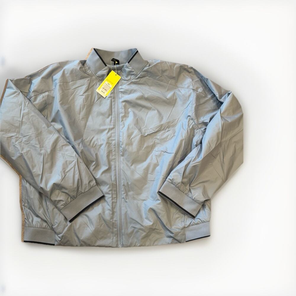 All In Motion Men’s XXL Lightweight Insulated Full Zip Jacket Gray Blue NEW